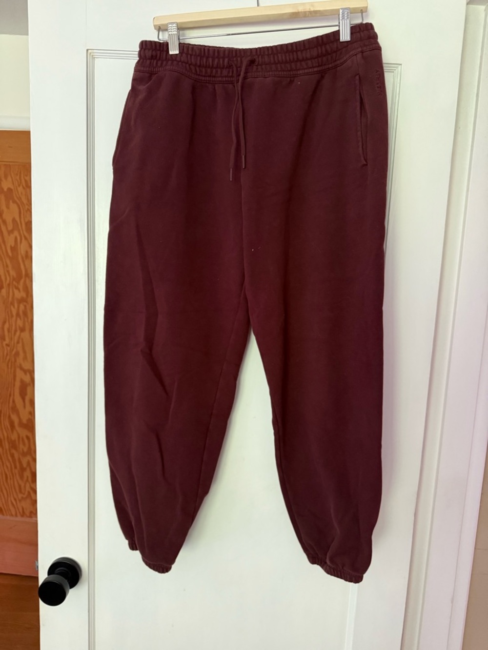 Athleta Deep Burgundy Elastic Waist Joggers
